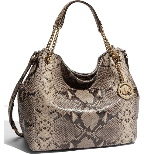 michael kors snakeskin tote black|michael kors snakeskin shoulder bag.